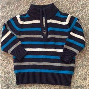 Striped Zip Up Sweater